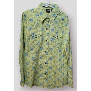 Panhandle For Girls Turquoise Blue Gem Pearl Snap Size Medium